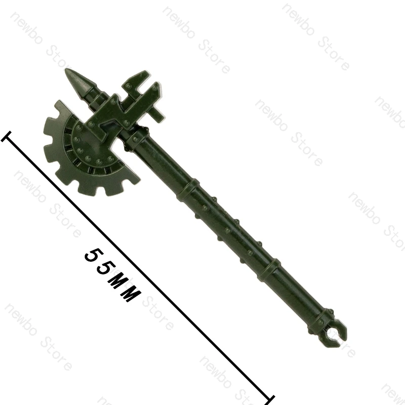 Koruit Hamer 4 cm Wapens Voor Mini Poppen Groene Accessoires Helm Armor MOC Bouwstenen Baksteen Figuren Speelgoed Voor kinderen Gift