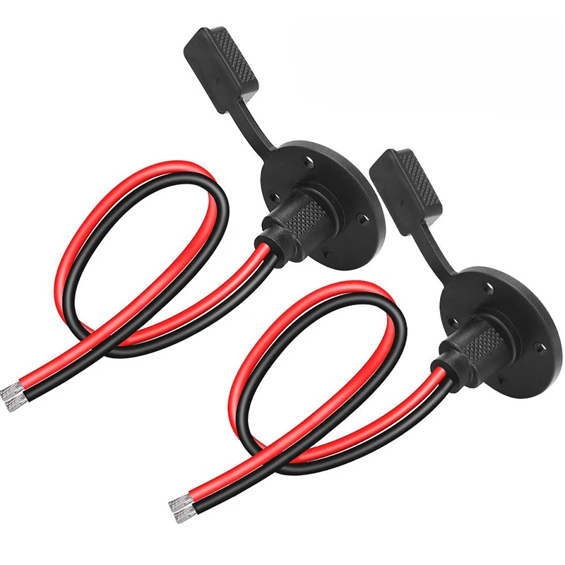 SAE Connector,Solar Weatherproof SAE Socket Sidewall Port, SAE Cable Quick Connect Panel Mount Universal Flush-Mountable Connect