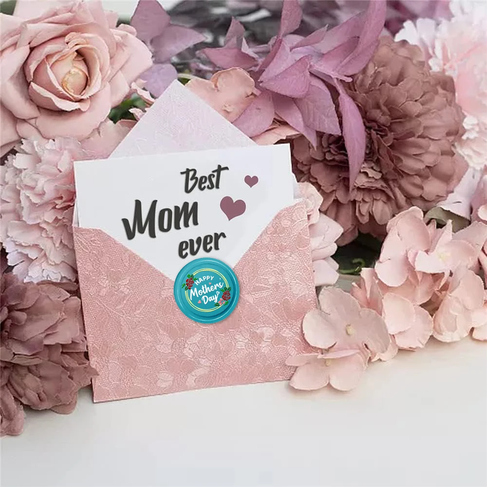 Mother's Day Wax Seal Stamp Set - 4 Copper Heads + Wooden Handle + 24 Colors Wax Seal Beads Kit for DIY Envelopes Invitations view 5