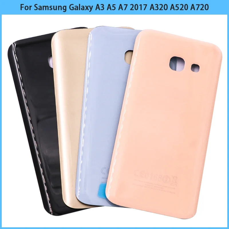 Neu für samsung galaxy a3 a5 a7 2017 a320 a520 a720 batterie rückseitige abdeckung hintere tür glasscheibe a520f gehäuse gehäuse kleber ersetzen