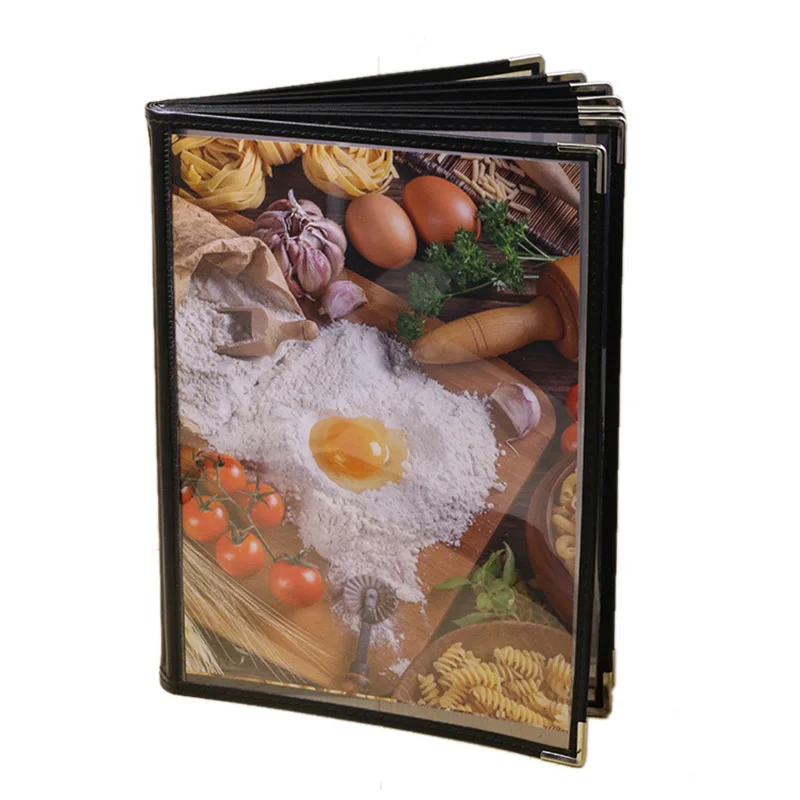 

Promotion! Transparent Restaurant Menu Covers For A4 Size Book Style Cafe Bar 8 Pages 16 View