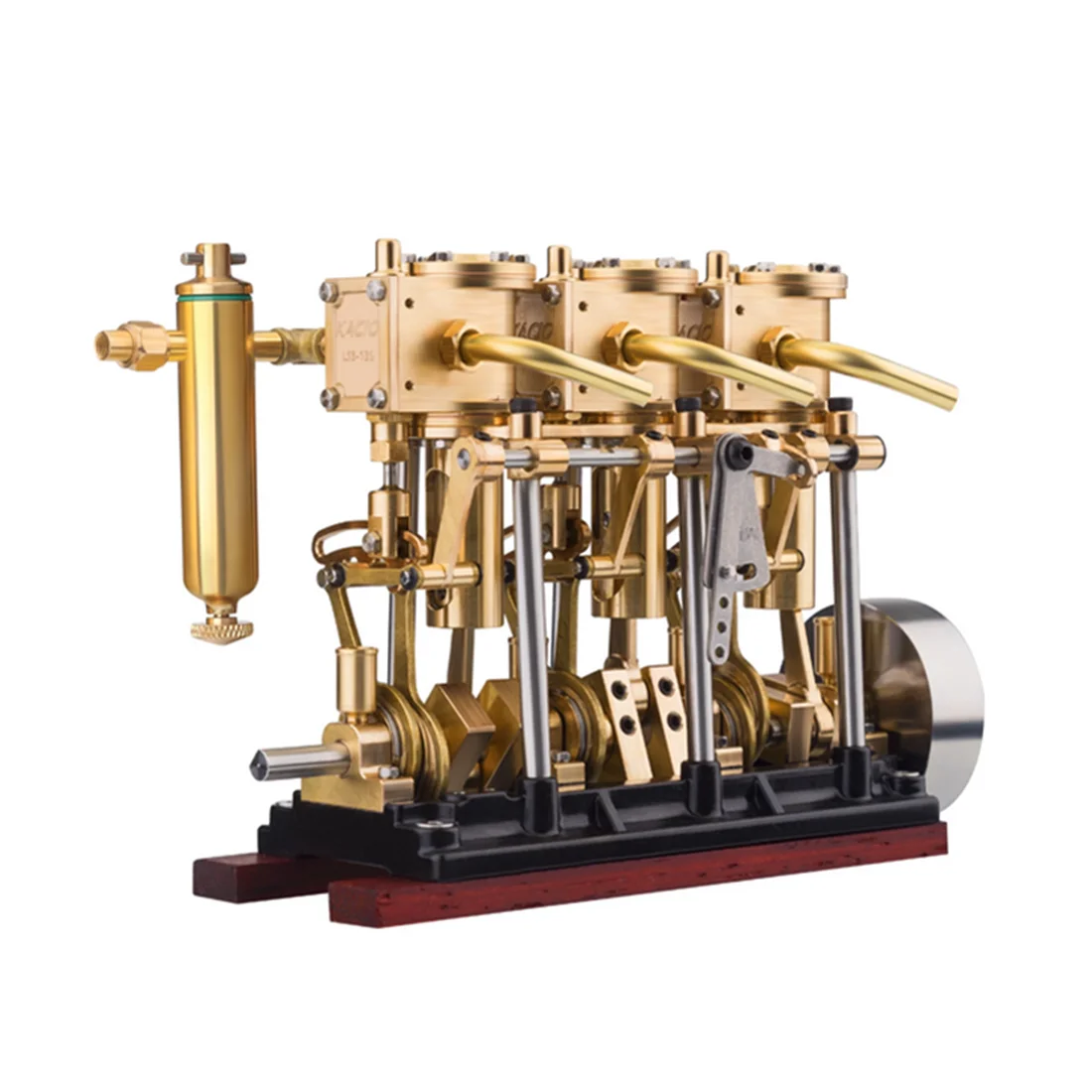 KACIO LS3-13S Vertical Three Cylinder  Reciprocating Steam Engine Model with Oil Cup for 80-120CM Steam Model Ship