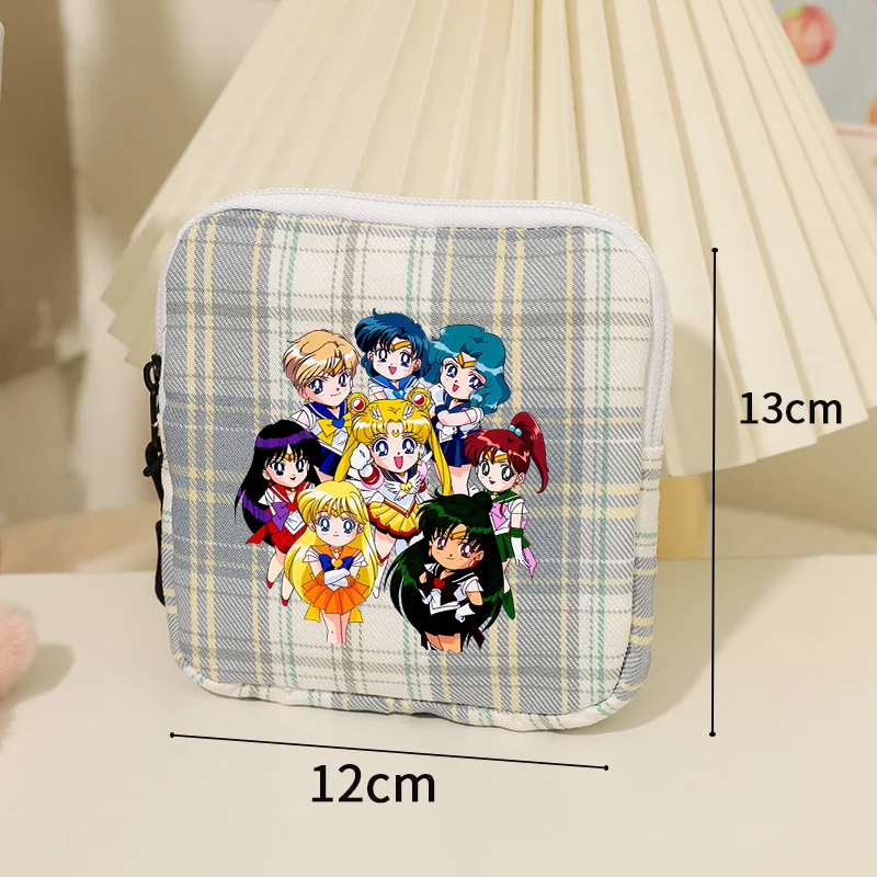 Sailor Moon Women Tampon Storage Bag Girl Sanitary Pad Pouch Napkin Cosmetic Bags Female Cute Mini Makeup Pouch Small Coin Purse