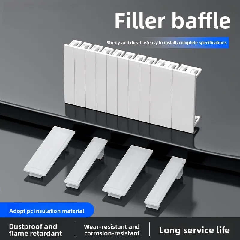 

Distribution Circuit Box Baffle Fill Flap Cover C45 Baffle Empty Fill White Plastic Baffle Blank Cover Filler Plate for Mcb Box