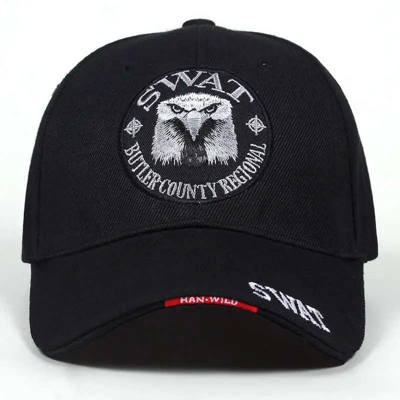 Gorra del ejército SWAT Para Hombre y mujer, gorra de béisbol con bordado de águila negra, Snapback, táctica