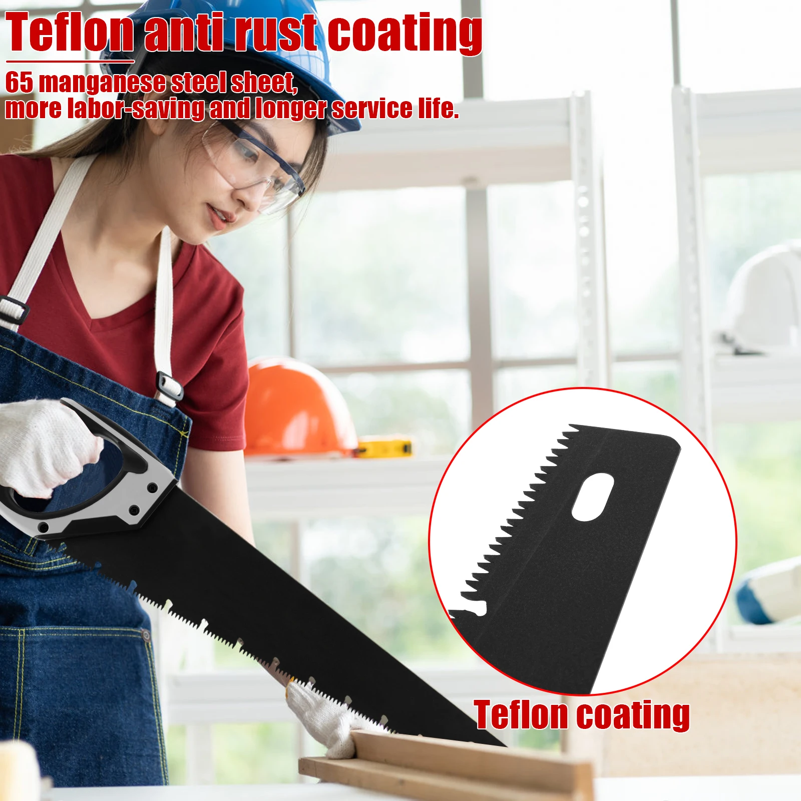 20in Hand Saw with Unique Type Chip Flutes Pruning Saw with Nonslip Handle for Cutting, Sawing, Trimming, Gardening, Woodworking