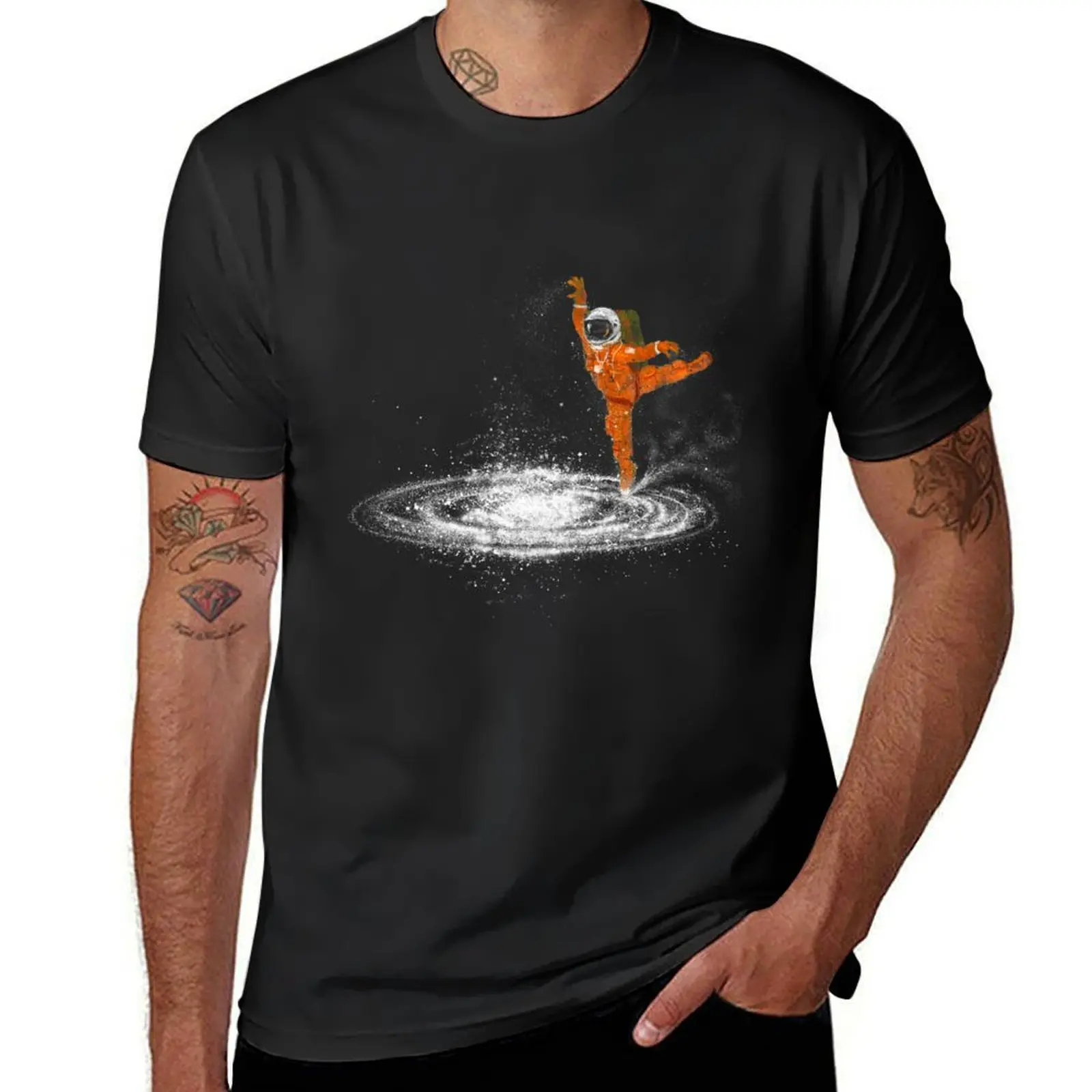 Camiseta de baile espacial para hombre, blusa, camisetas blancas