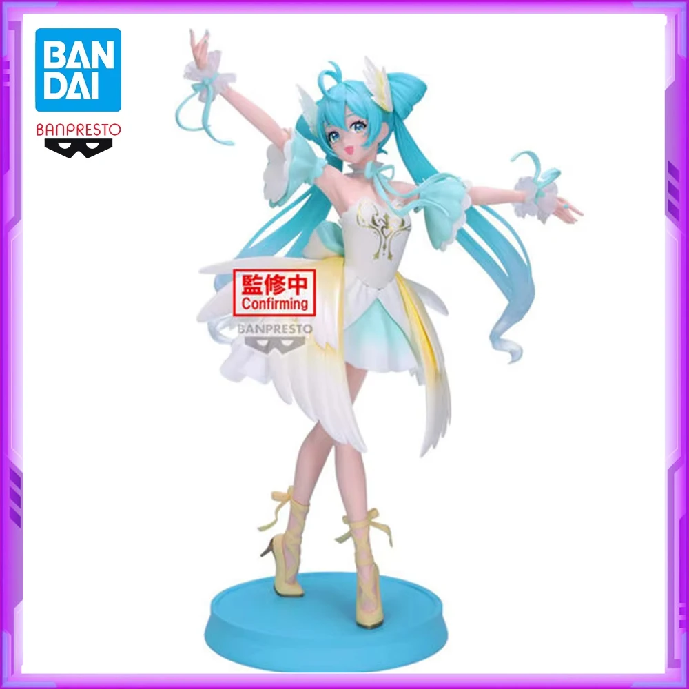 Original BANDAI Banpresto Piapro Vocaloid Hatsune Miku Angel Dancer PVC Anime Figures Action Figure Model Toys Christmas Gifts