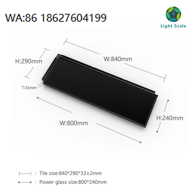 Xjd01 Double Glass Bipv Cdte Solar Roof Tiles Panel 30w Efficiency Home Rooftop Shingles Solar Roof Tiles Cadmium Telluride