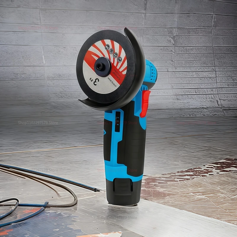 12V Cordless Angle Grinder Brush Cutter Portable Polishing Machine Cutting Saw Blade DIY Home Power Tool for Metal Wood Repair