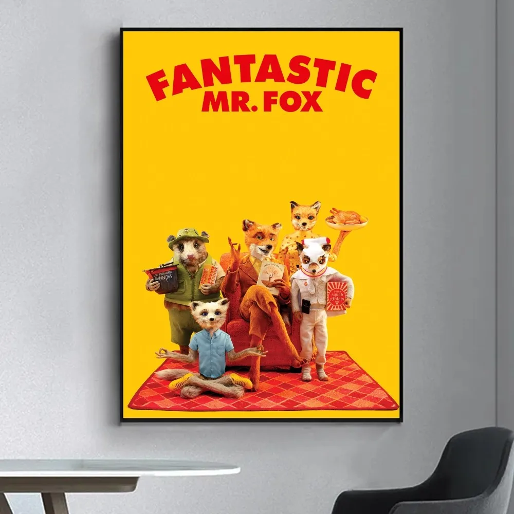 Fantastic Mr Fox Vintage Fairy Poster Fancy Wall Sticker for Living Room Bar Vintage Decorative Painting Middle