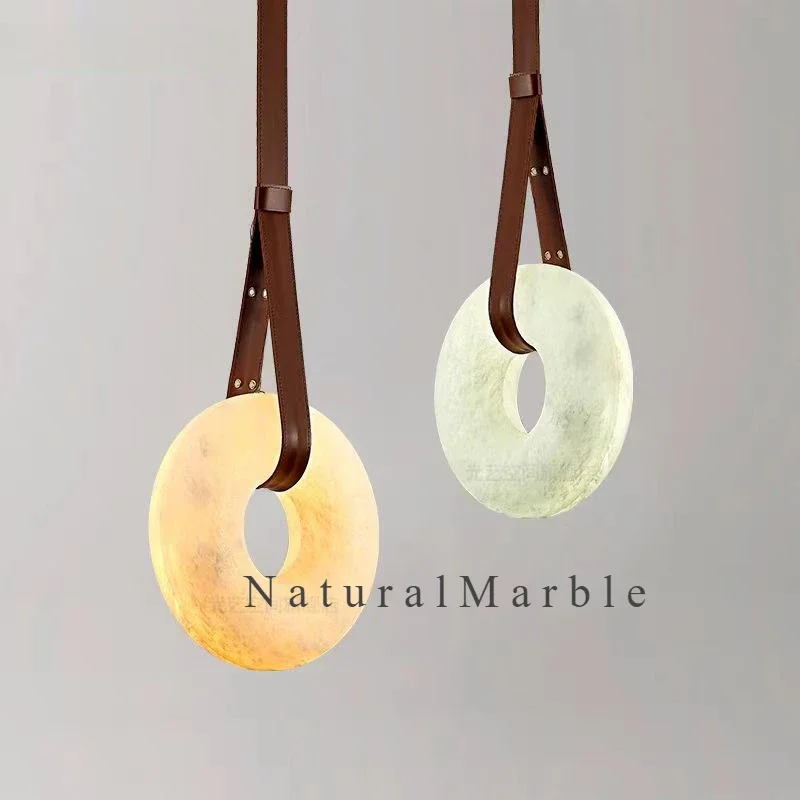 

Spanish Marble Ring Pendant Light Modern Belt Design Ceiling Light Nordic Bedroom Dining Room Kitchen Hotel Villa Luxury Decor