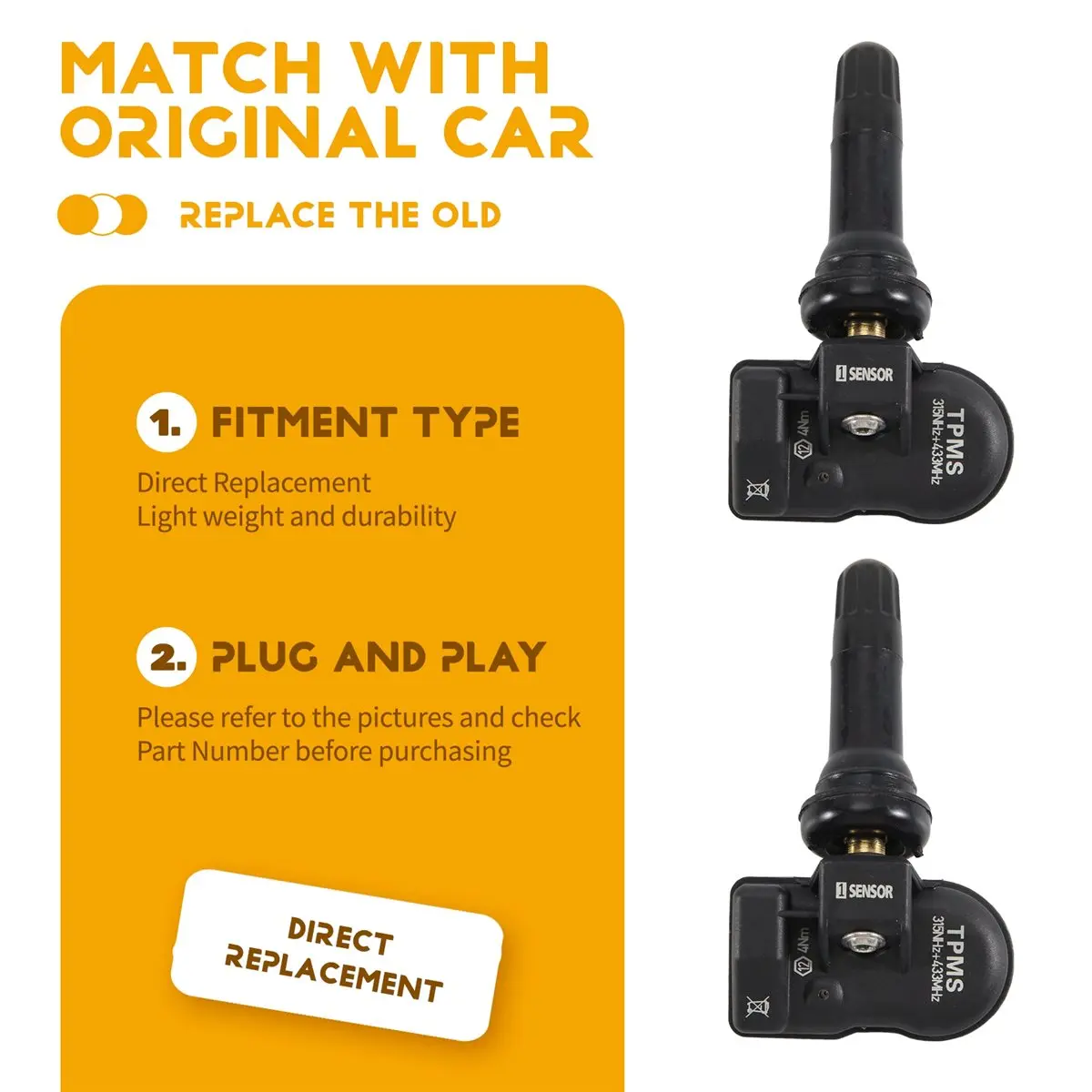 #40T For Autel MX Sensor 433 315MHZ TPMS Sensor Tire Pressure Repair Tools,Tire Pressure Sensor,(plastic+metal)