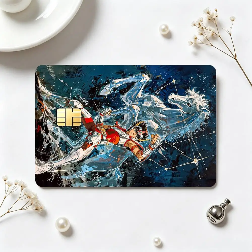 Saint Seiya Knights Z-Zodiac  Credit Card HD Stickers Small Chip Waterproof Sticker Game Card Decal Gift