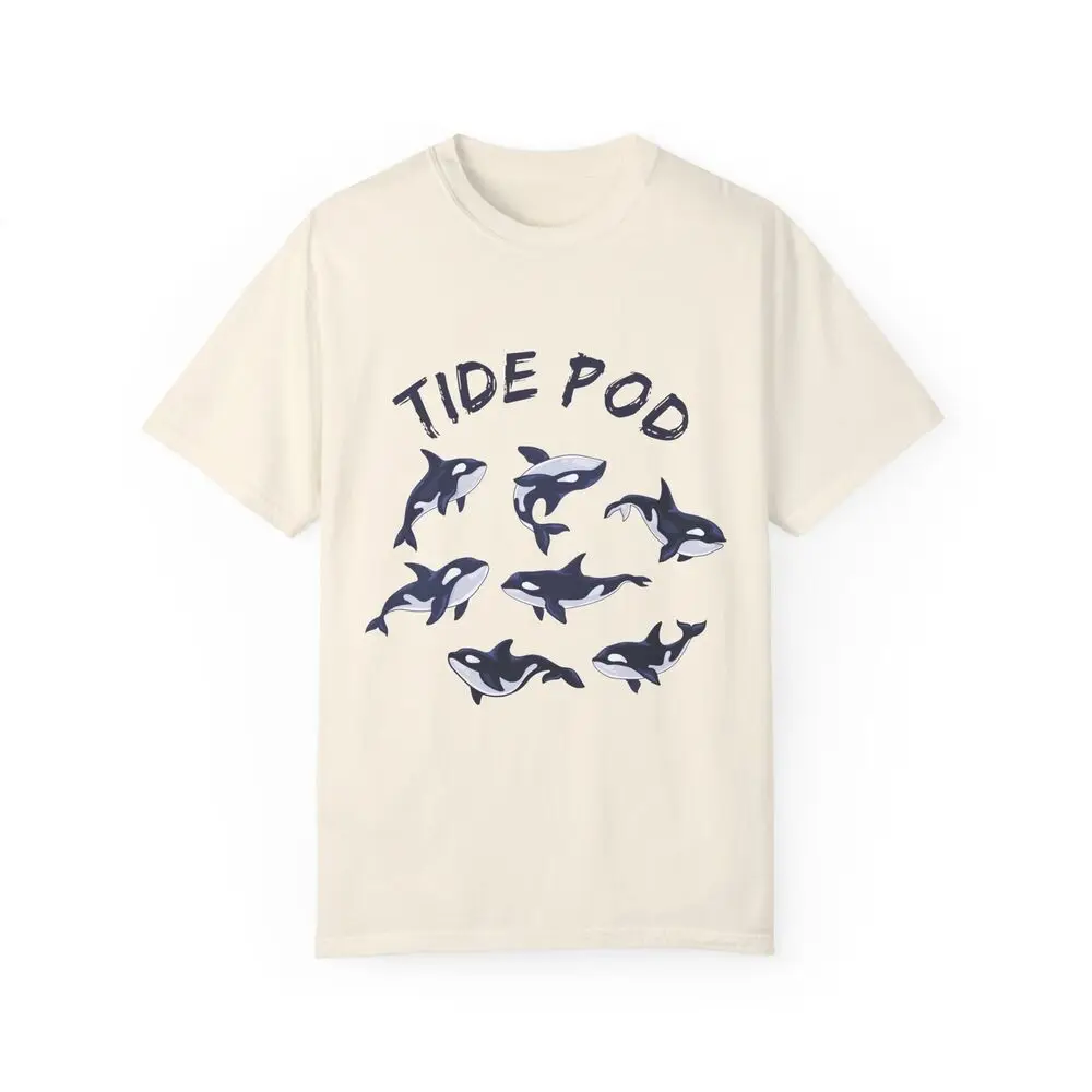 Killer Whale Orca Tide Pod T Shirt Unisex Retro Tee Nature Funny Shirt Ocean Tee  Vintage High Quality 100%Cotton