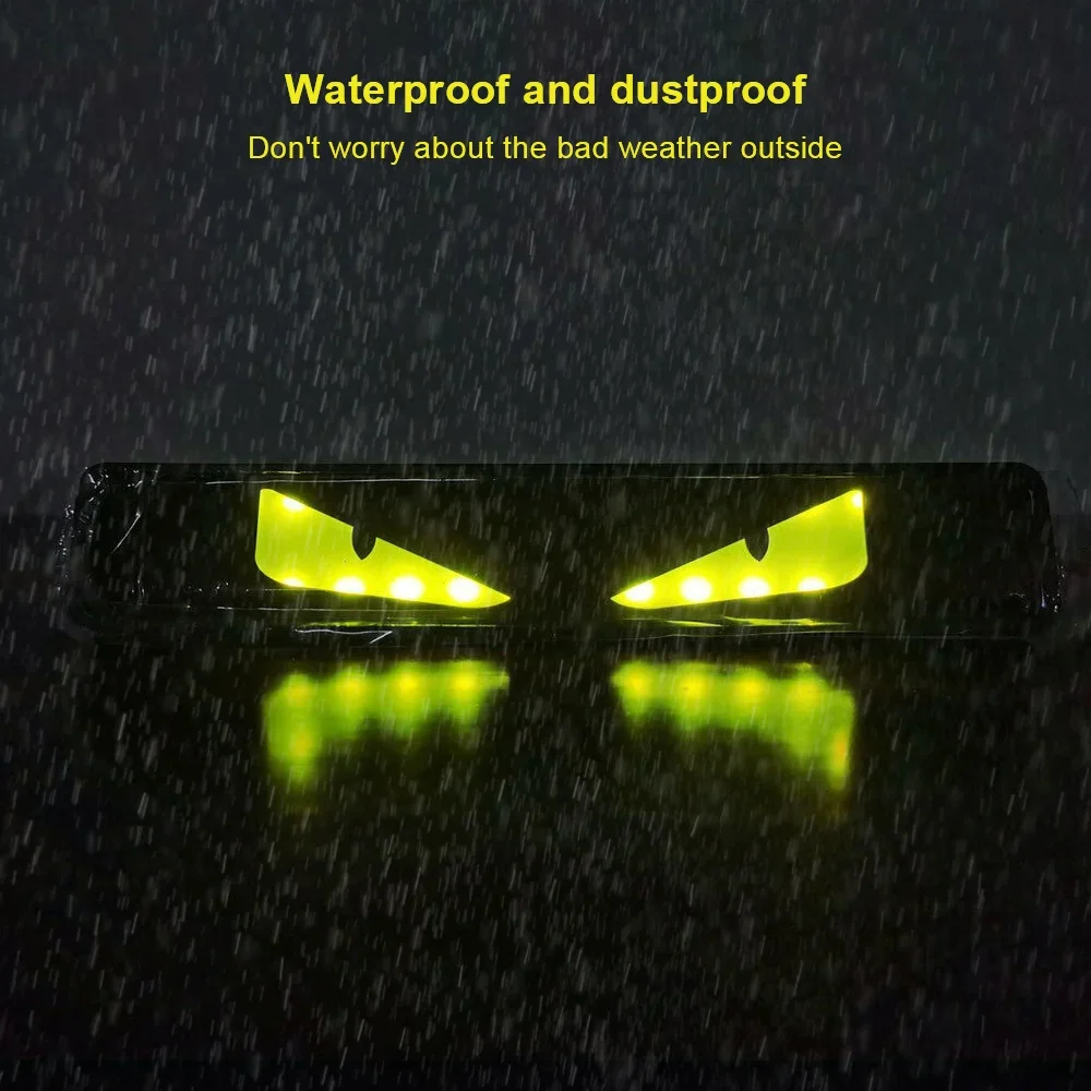 1 pz auto LED Demon Eye per la griglia anteriore dell\'auto cartellone distintivo illuminato decalcomania emblema faro automatico decorazione fai da