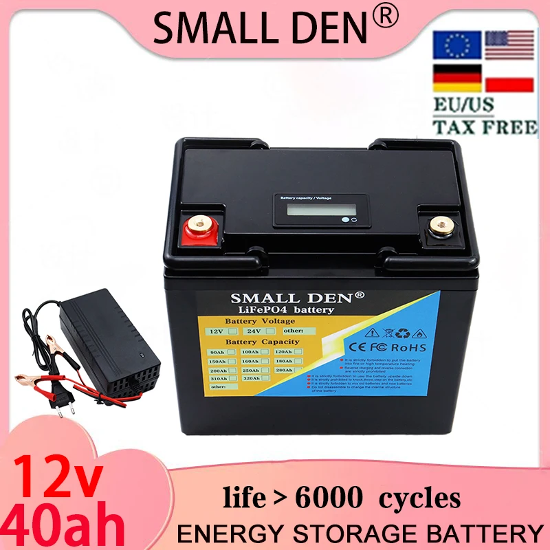 

12V 40Ah lithium battery waterproof golf cart battery off-road off grid solar children's skateboard vehicle and boat