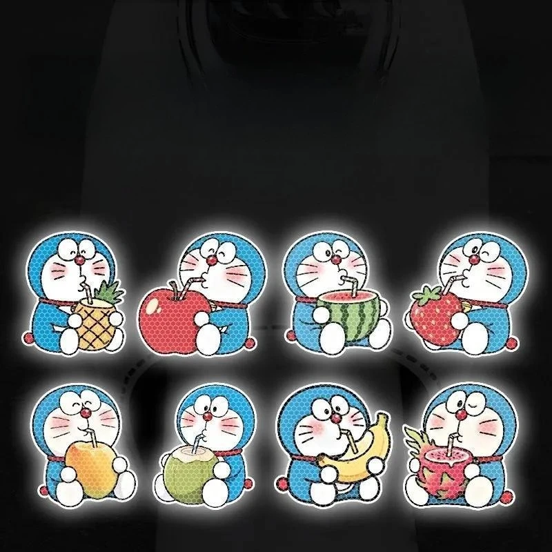 Doraemon Cartoon Cute Car Sticker, Highly Reflective Warning, Electric Vehicle Decoration, Doraemon Motorcycle Scratch Cover