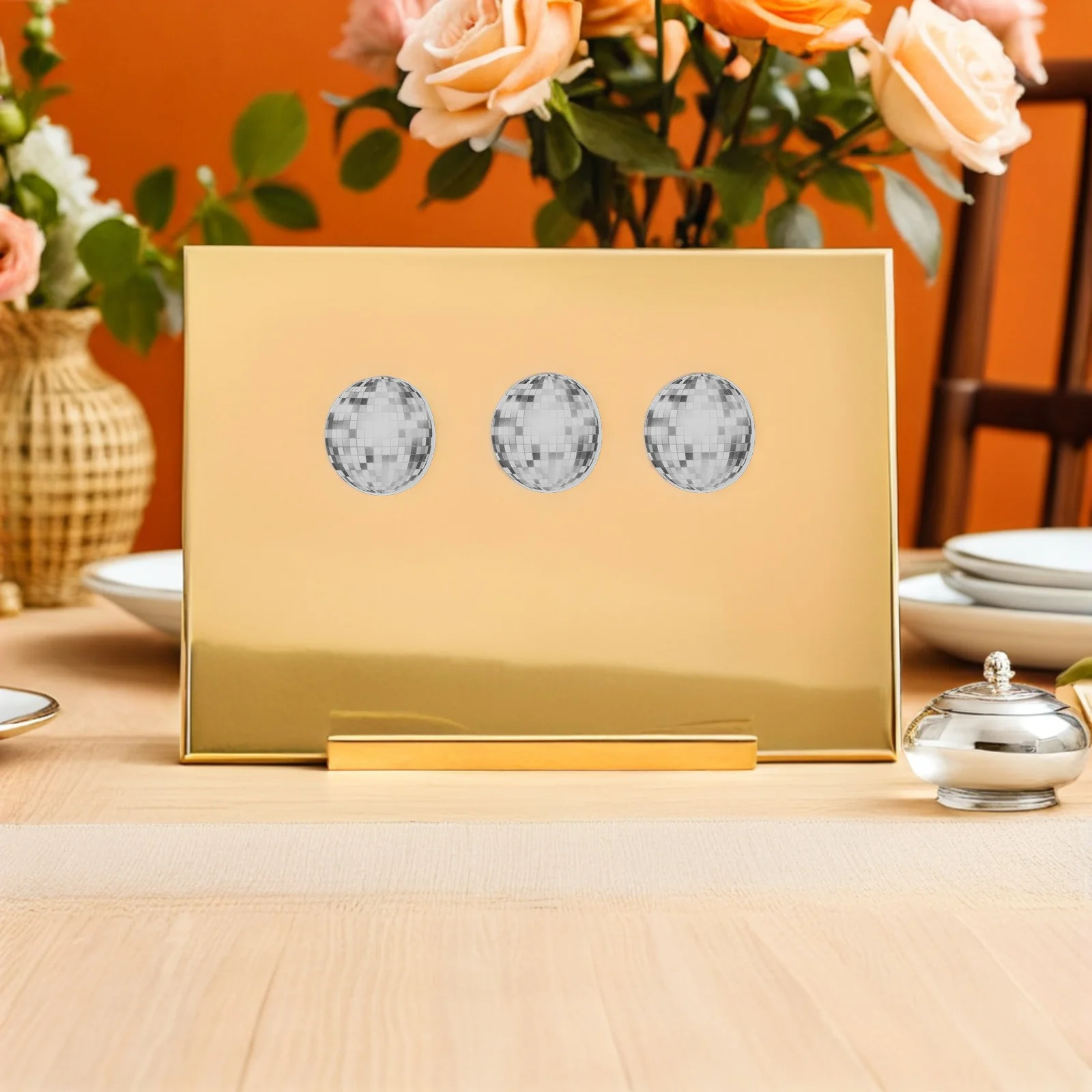 

10 Rolls Party Decoration Stickers Retro Disco Ball Labeling Stickers For Envelope Sealing Bottle Decor Craft Paper Seal Decals