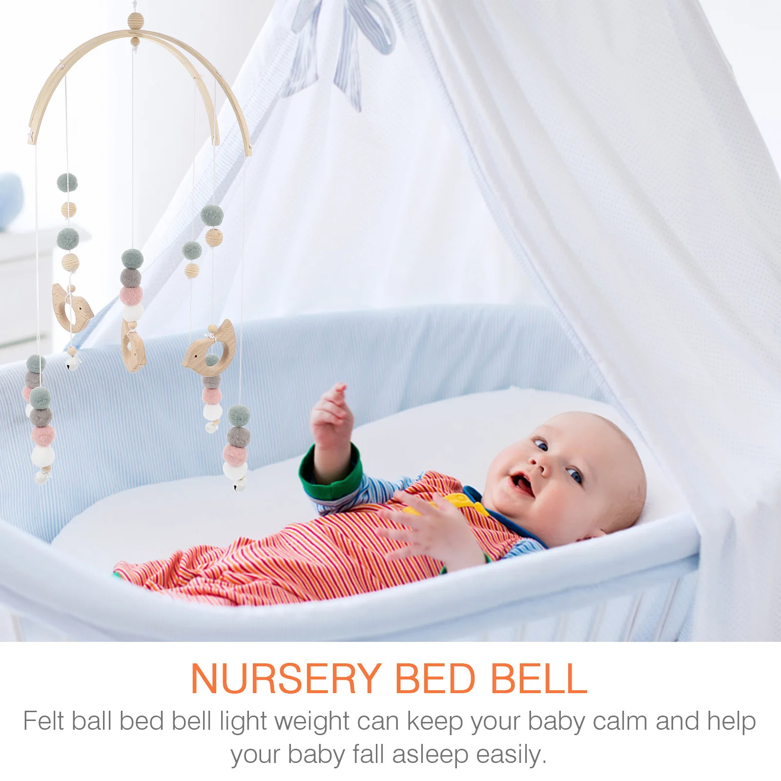 Hangend decor voor kinderkamer kinderkamer kraamcadeau houten babybedje mobiel plafond wieg mobiele vogelhanger