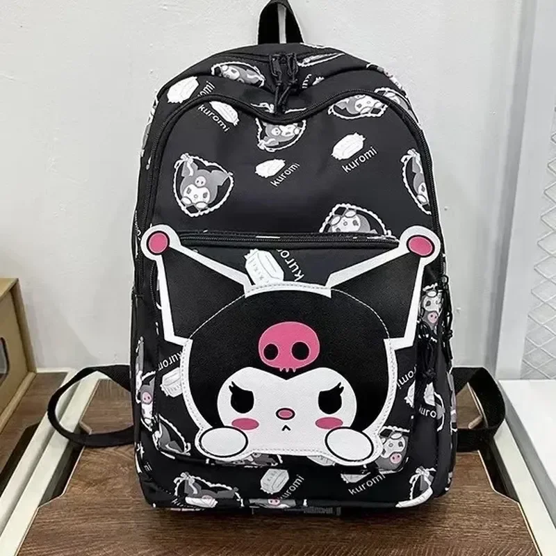 

Вместительный рюкзак Sanrio Kuromi, модная повседневная сумка на плечо с принтом, милый и свежий студенческий легкий школьный ранец