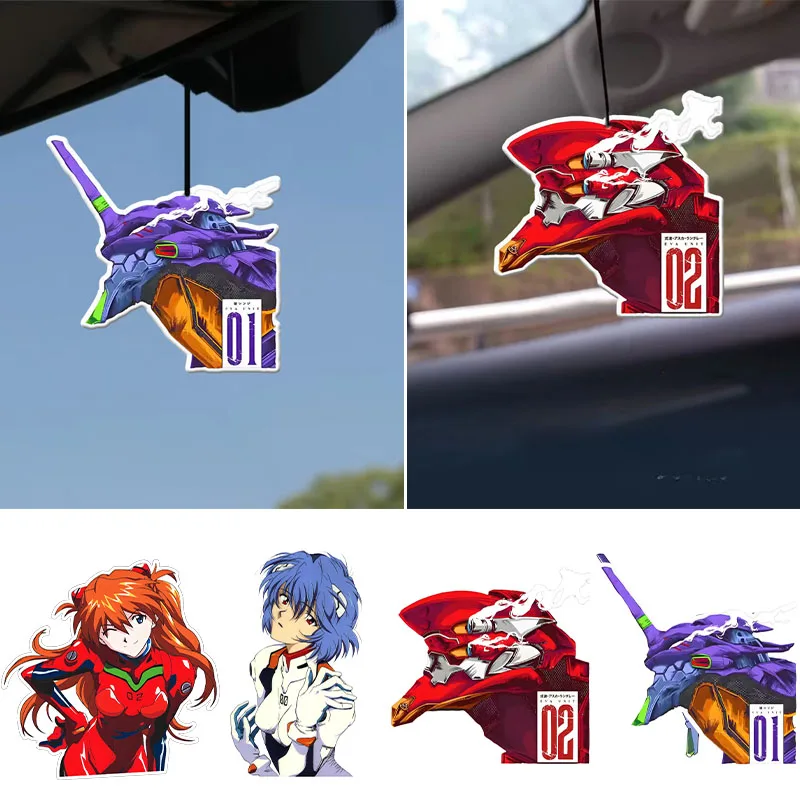 Evangelion น้ําหอมรถยนต์อะนิเมะ Air Freshener Air Freshener รถด้านหลังแขวนยาวนานน้ํามันหอมระเหยอุปกรณ์เสริมจี้