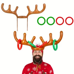 Christmas Game Toy Inflatable Santa Reindeer Antler Hat Ring Toss Kids Gift New Year Christmas Outdoor Inflated Toys