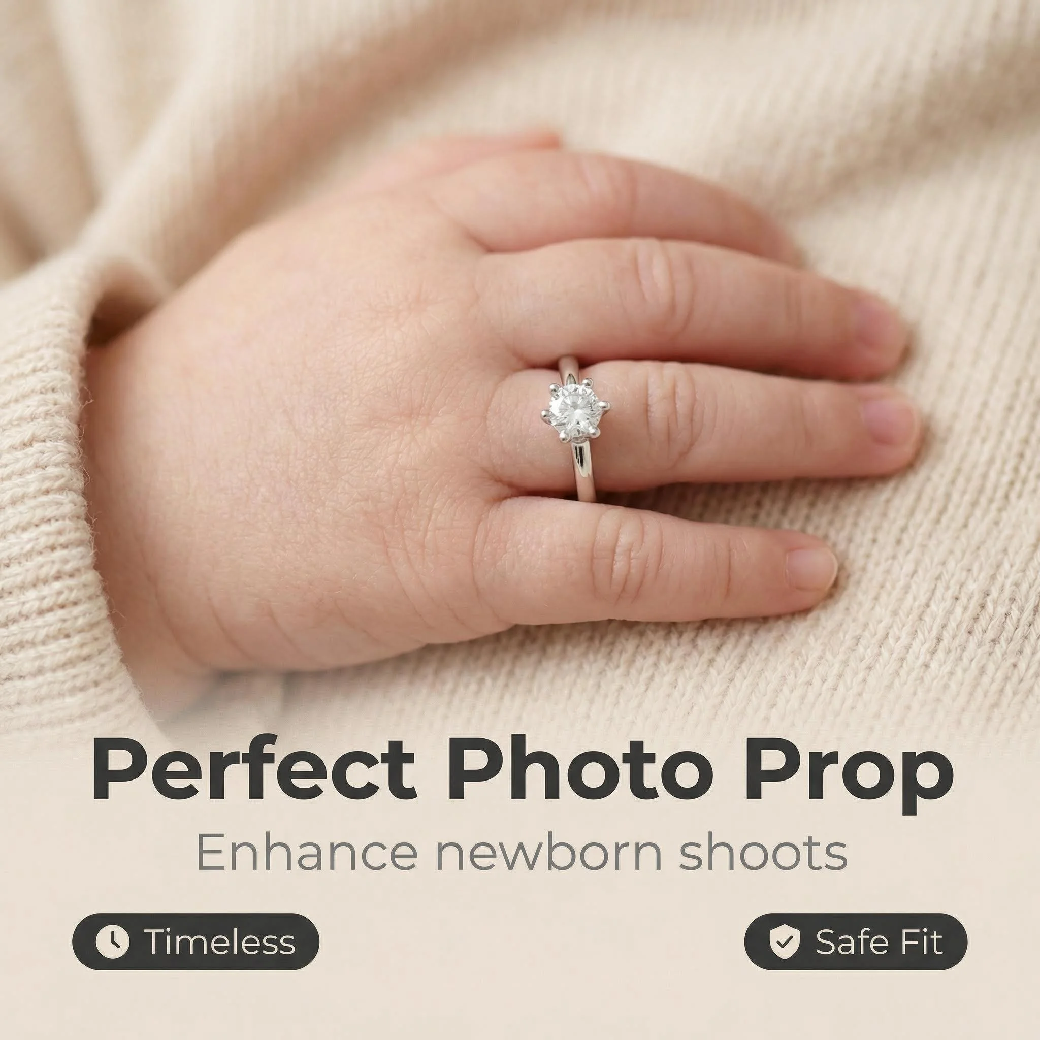 Accessori per fotografia neonato Anello con diamante imitazione Puntelli per foto per bambina Studio Decorazione per riprese infantili Fotografia