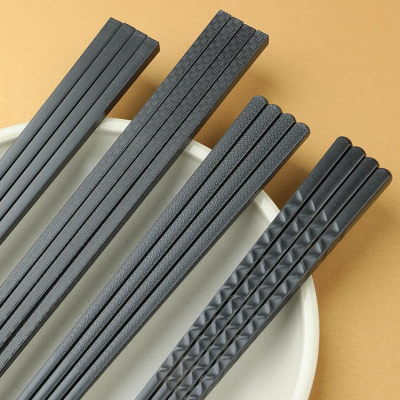 5pairs Japanese Sushi Chopsticks Household Chinese Daily Alloy Chopsticks Set Commercial Anti-slip Anti-bacterial Durable