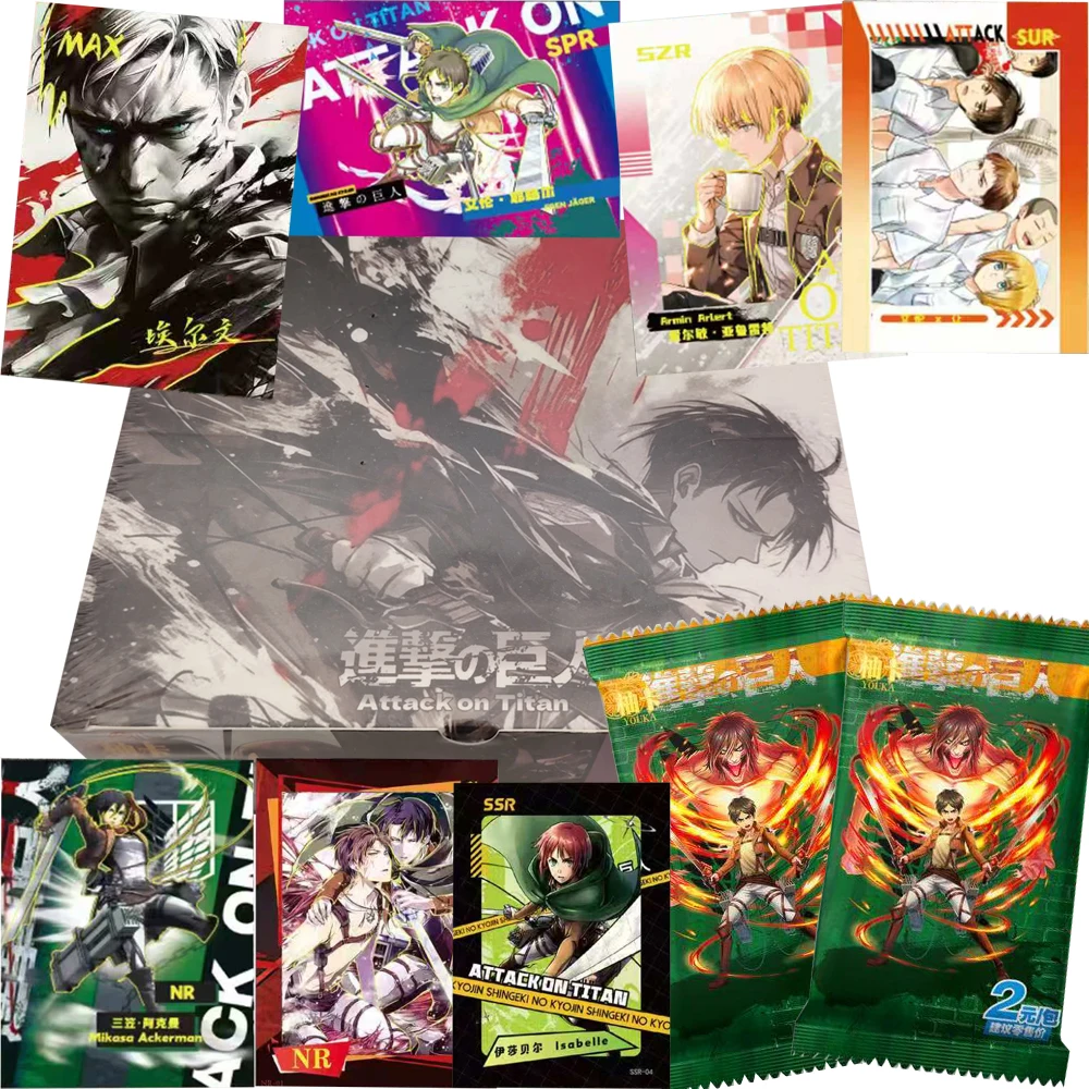 Attack on Titan Popular Classic Anime Collection Cards Cartoon Protagonist Group Exquisite Rare Puzzle Card Kids Surprise Gifts