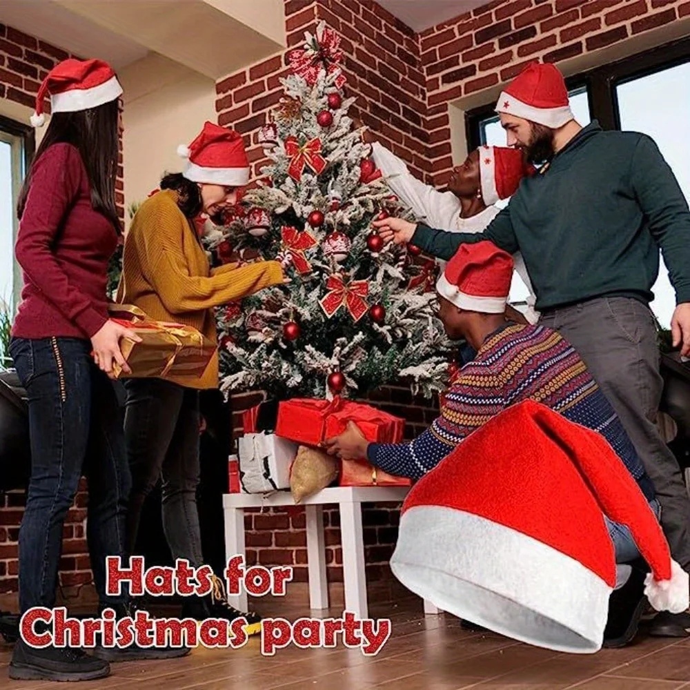 3/6/12 Pcs Classic Ball-Shaped Christmas Party Hats with Spherical Ornaments–Unisex Festive Photo Props&Holiday Accessories