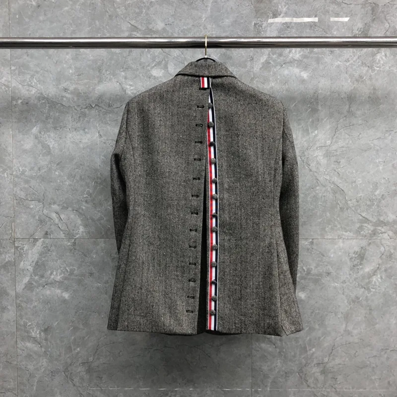 

2025 Autumn New Women's Blazer - Korean Style with Back Slit, Twill Fabric, Retro High-End Design Sense Suit Jacket