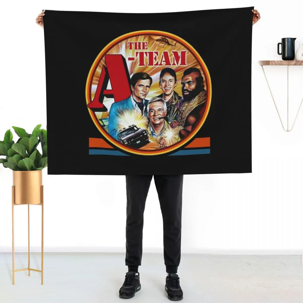 The A Team Throw Blanket Warm Flannel Blanket for Couch Chair Bedroom