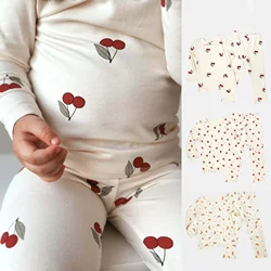 Ensemble de pyjama en coton pour enfant en bas âge, vêtements d'intérieur décontractés pour bébé garçon et fille, haut et pantalon imbibés, tenue pour enfants, 1-6T, 2 pièces