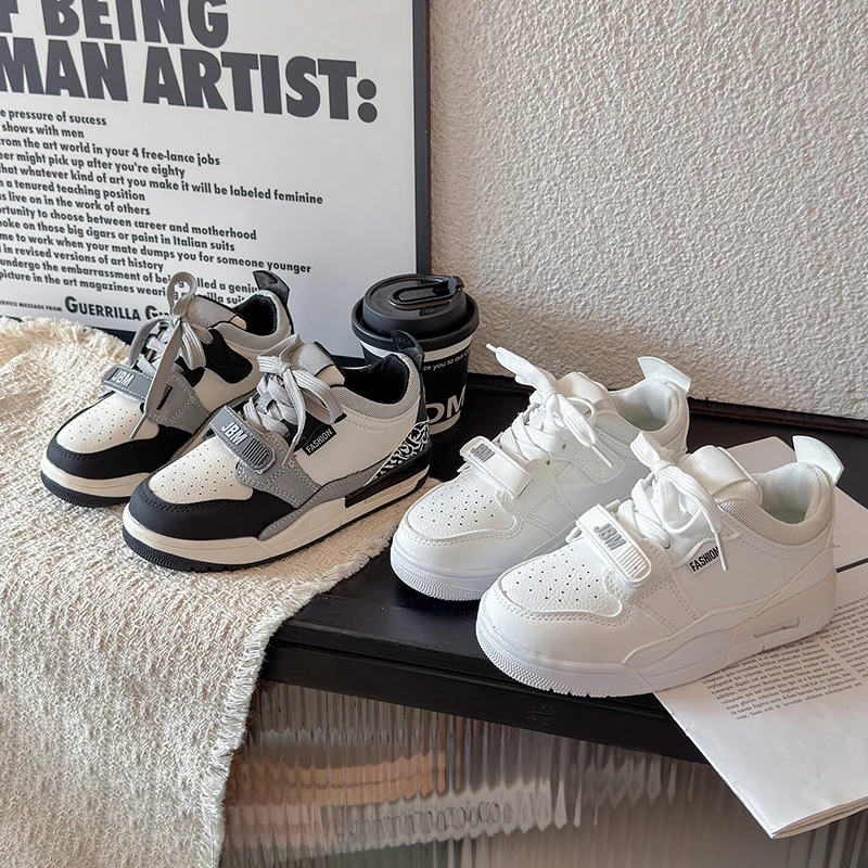 Kids Casual Shoes for Boys Girls Fashion 2026 Autumn Winter Classic Children Skate Sneakers Lace-up Non-slip Sports Style 26-37