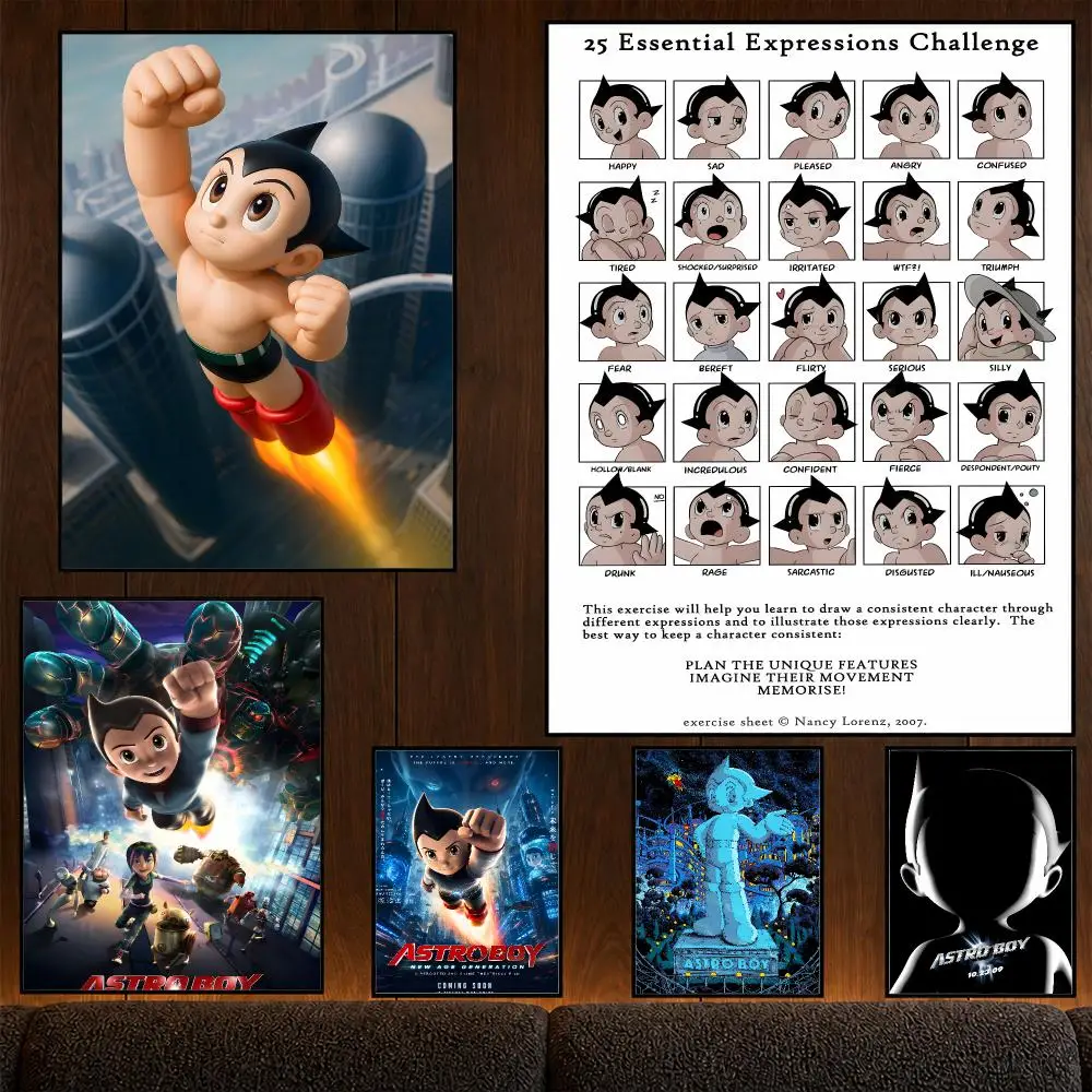 Anime Astro Boy Atom Uran Dr Tenma Poster Wall Art Print HD Aesthetic Artwork Waterproof Printing For Fans Home Decor Gift