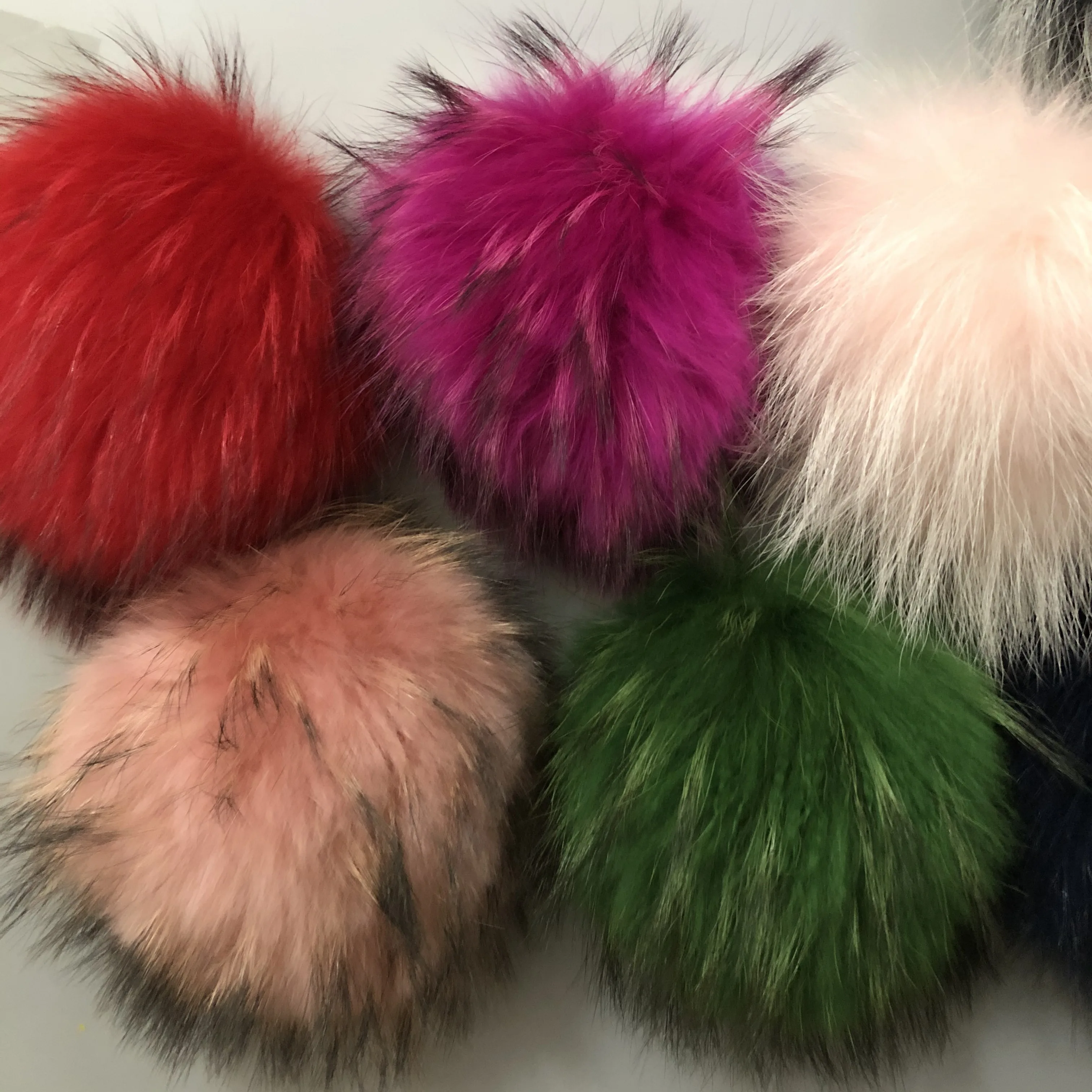 5PCS/lot DIY 15CM Hairball Hat Beanies Balls Real Fur Pompoms Wool Ball With Buckle Cap Shoes Bags Hairband Accessories Pom pom