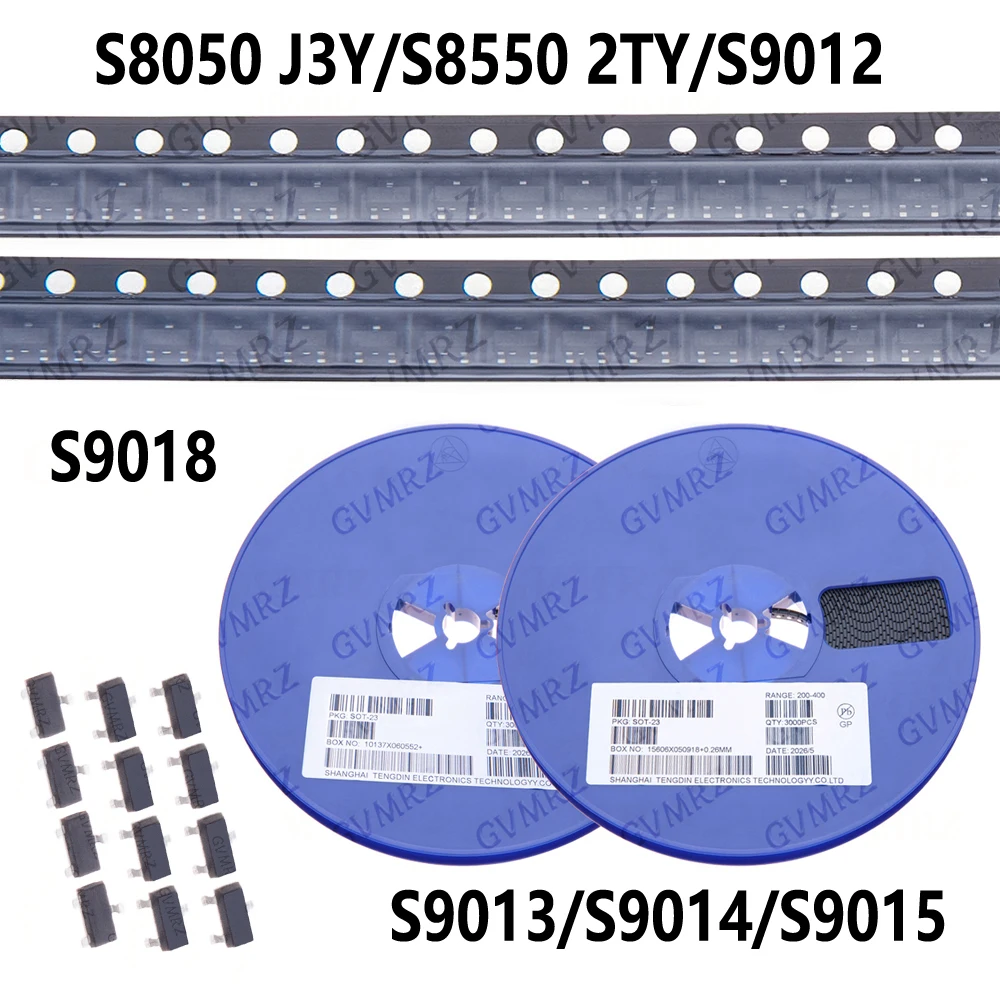 50/100/3000PCS SOT23 SS8050 Y1 SS8550 Y2 S8050 J3Y S8550 2TY S9012 S9013 S9014 S9015 S9018 SOT23  voltage regulator IC