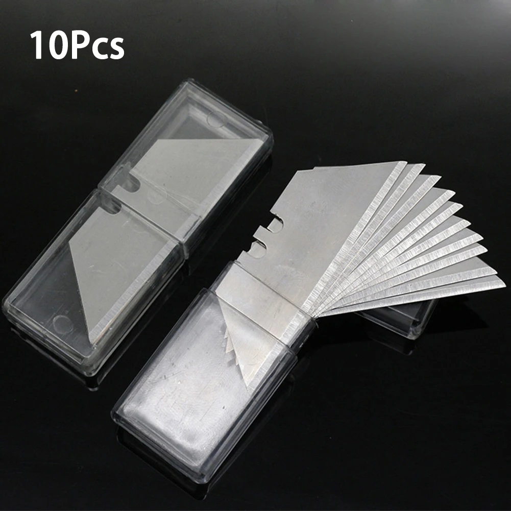 10 Pcs K-nife Blade 19mm Width SK5 Metal Utility K-nife Blades For Home School HandCraft Paper Box Cutting Trapezoid Blade