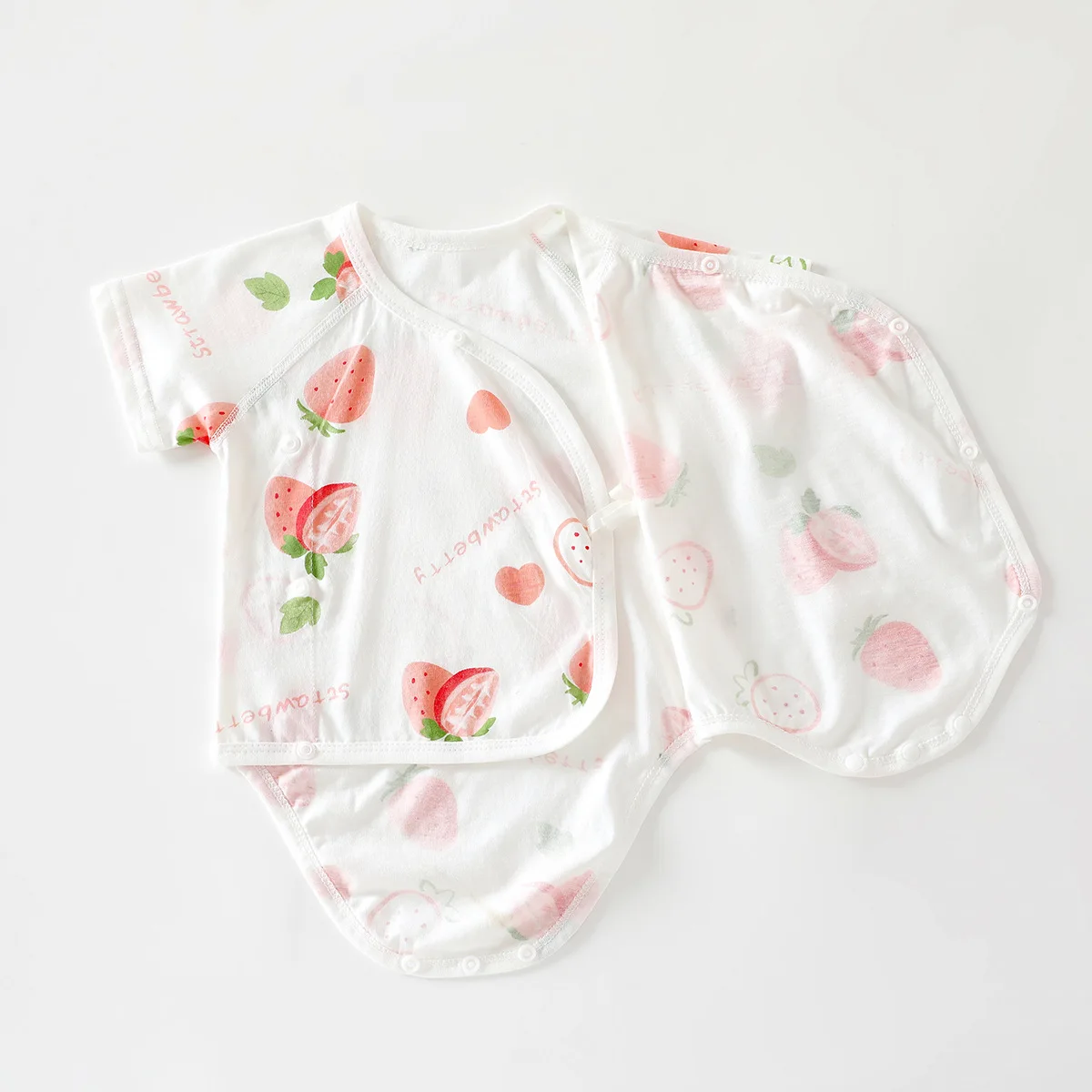 Baby air conditioning clothes, summer short sleeve thin jumpsuits, baby clothes, cotton class A fart wraps, newborn  clothes