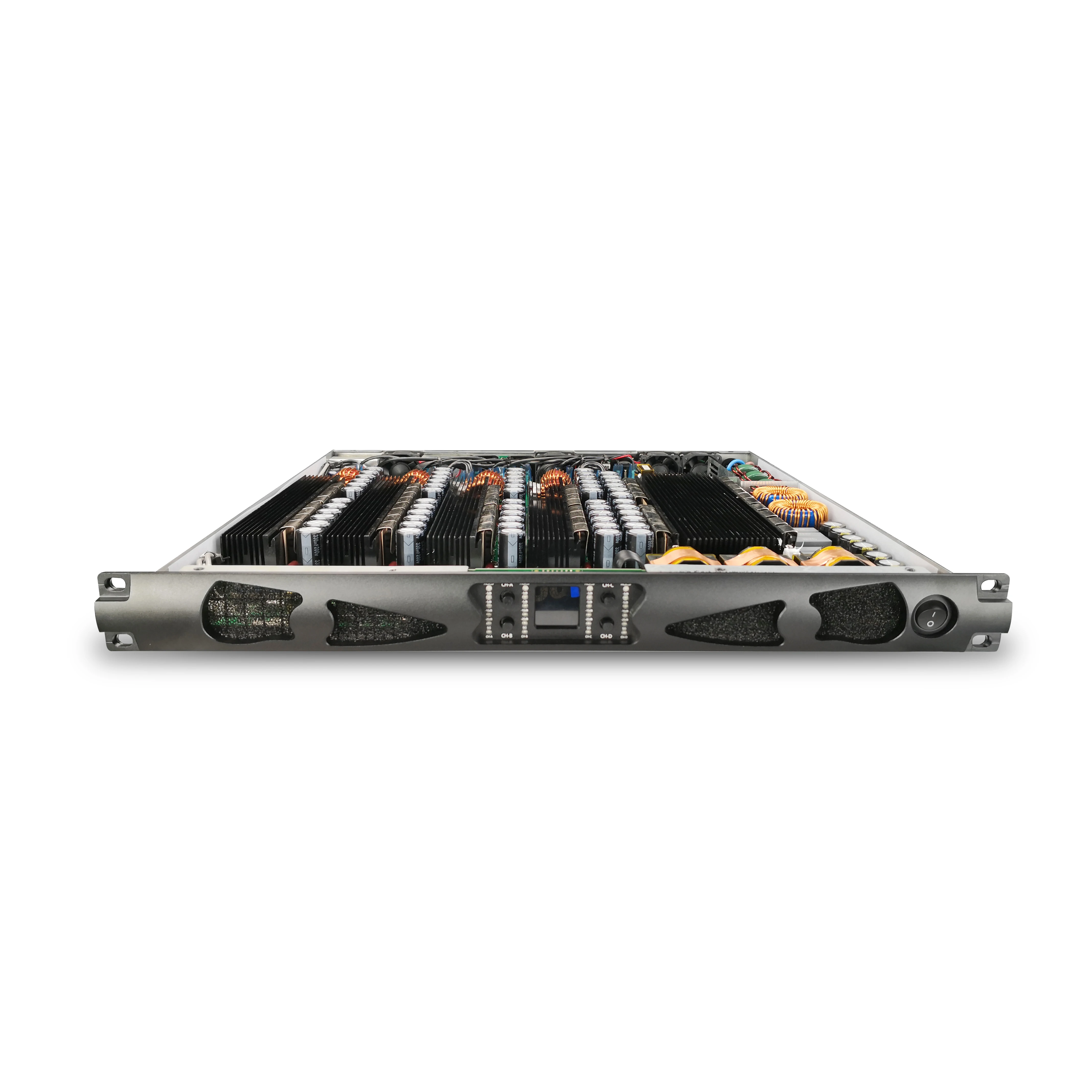 Professional K430 4-Channel 3000W Class D Audio Power Amplifier 430Watts Per Channel Metal Housing for Speakers
