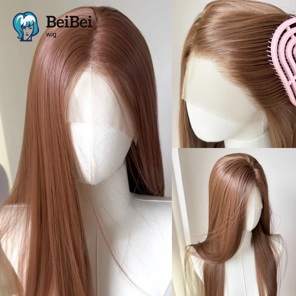 

Chocolate Brown Lace Front Wig Long Straight 13*4 Synthetic Lace Wigs Heat Resistant Nature Looking Wig for Daily Party Wear
