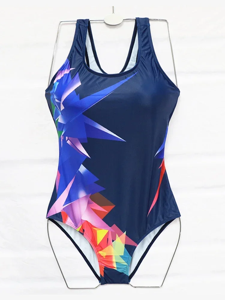 

2024 New Printing One Piece Bodysuit Racer Back Swimwear Sport Swimming Suits for Women Competition Bathing Suits Low Price