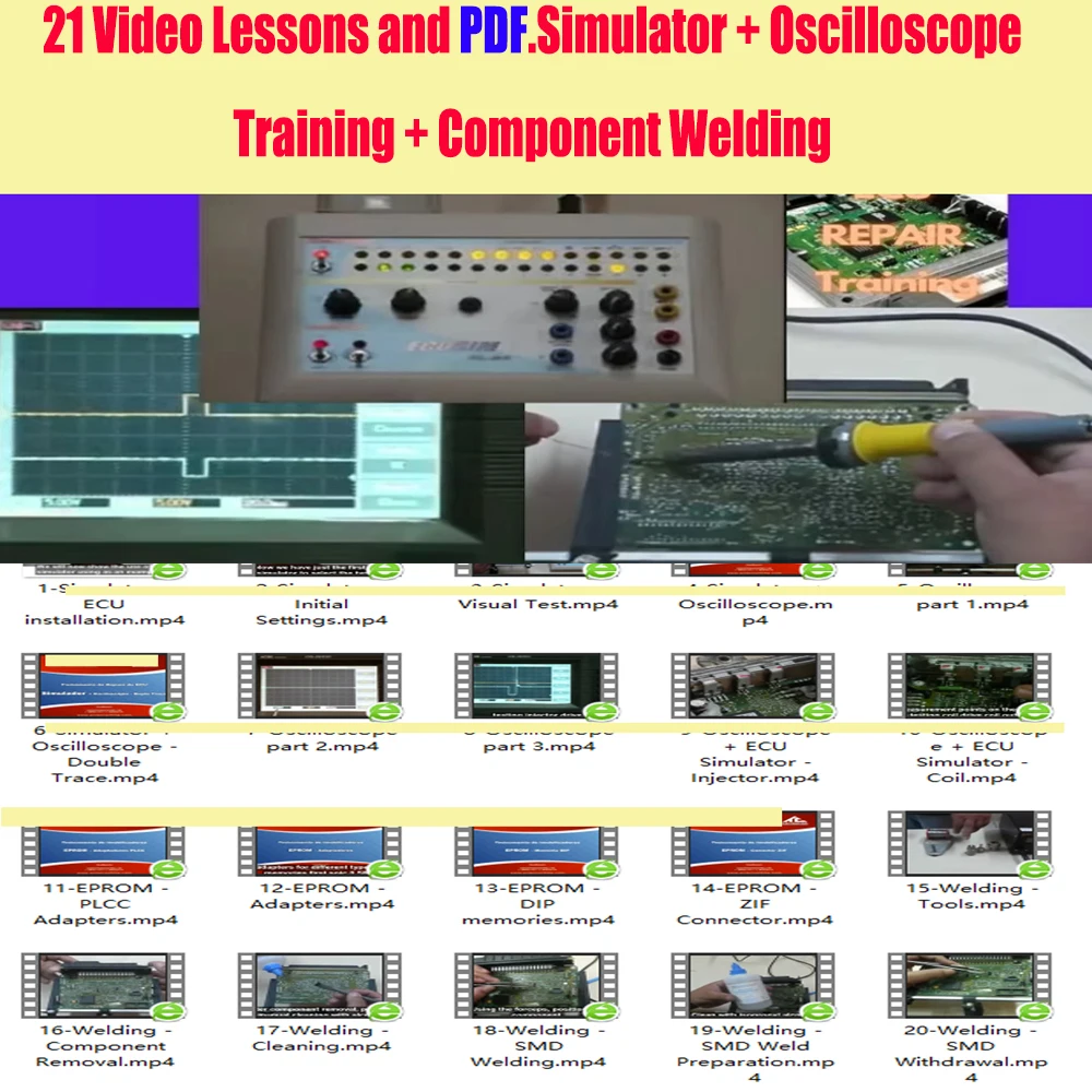 

Video Lessons PDF ECU Installation ECU Simulator and Oscilloscope Training Component Welding 21 SMD PLCC EPROM Adapters Car Tool