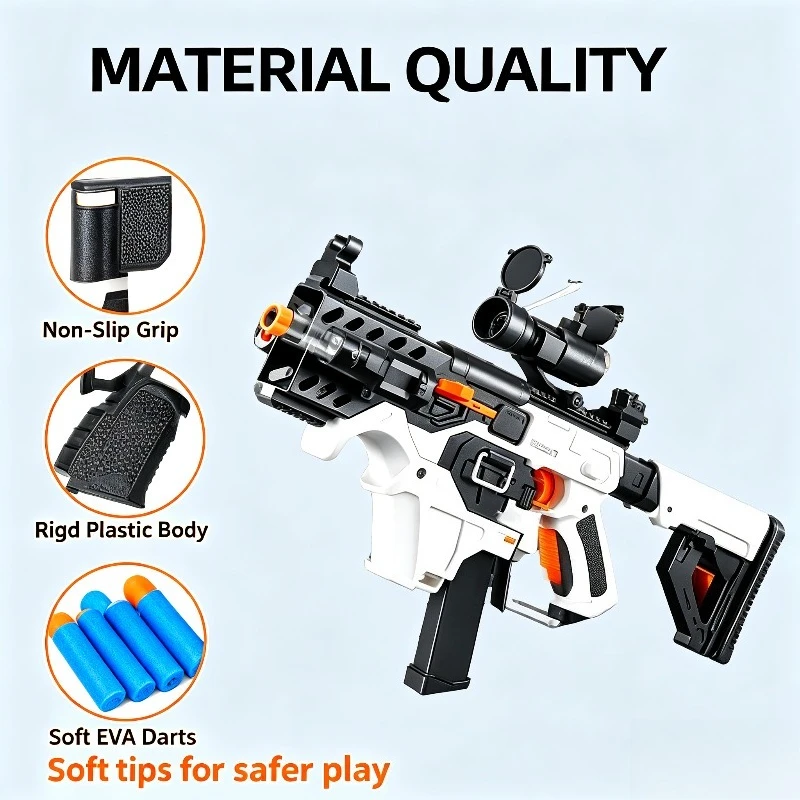 Electric Repeatable Soft Bullet Toy Gun Outdoor CS Shooting Game Submachine Gun Model Birthday Christmas Gift for Boys Adult