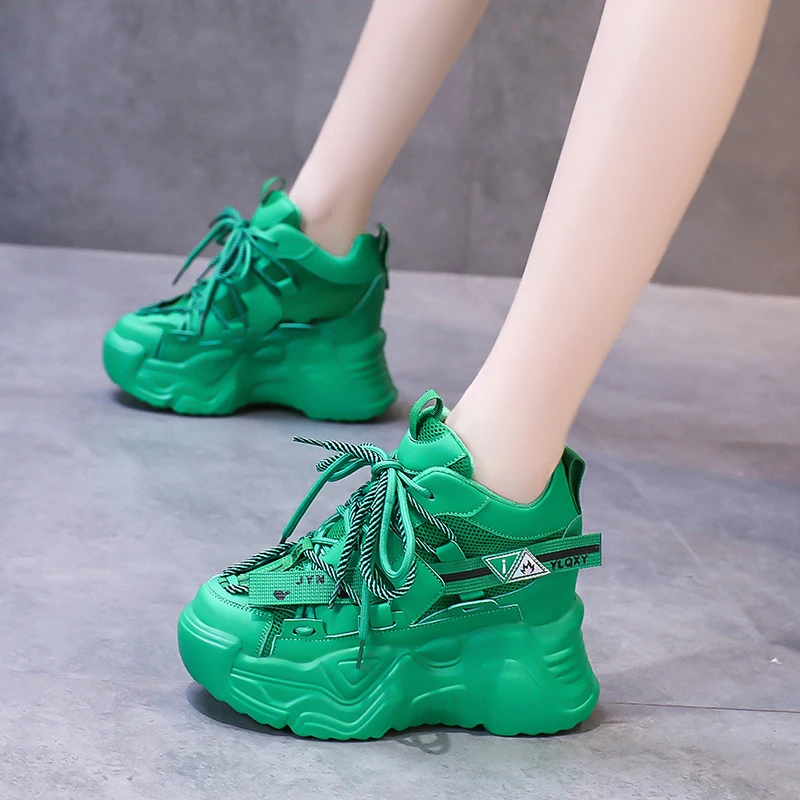 Womens Sneakers Shoes 2024 Fashion Platform Woman-shoes Tennis Female Designer New Green Thick Sole Roses Casual Trainers Increa