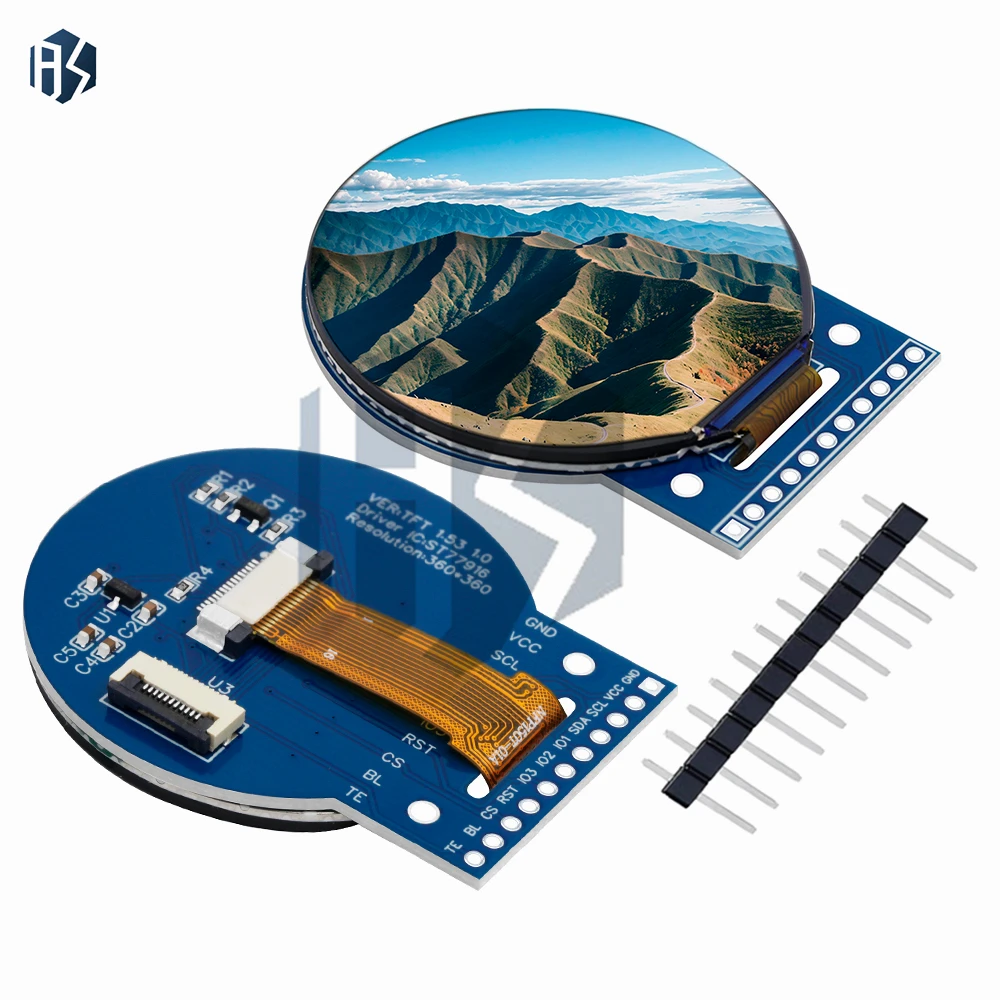 شاشة TFT LCD مستديرة بدقة 360 × 360 - شاشة ملونة ST77916 QSPI مقاس 1.5 بوصة متوافقة مع Arduino #6
