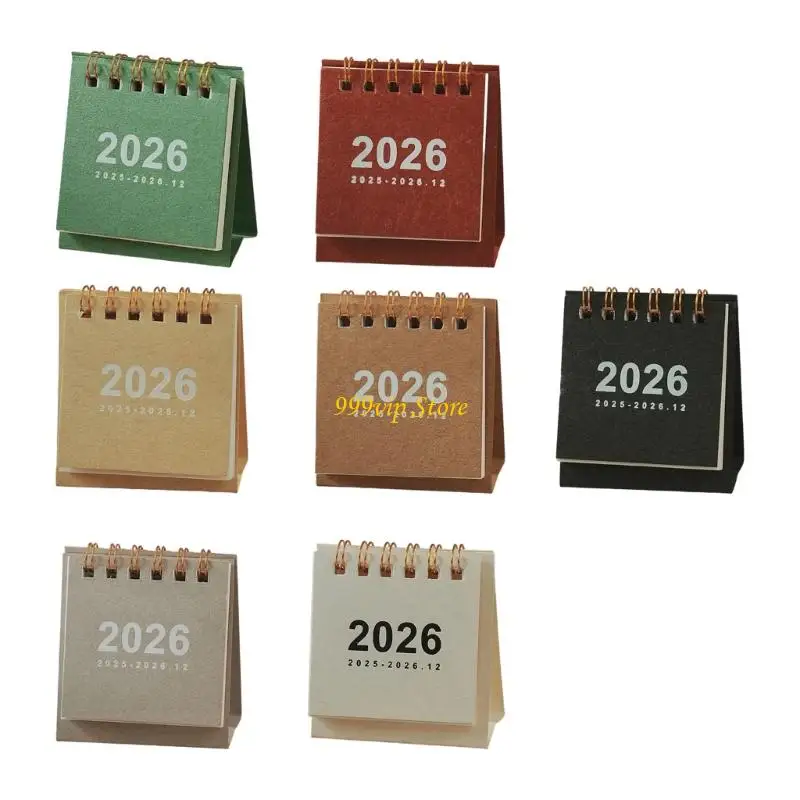 C90C 2026 Desk Calendar Twin-Coil Binding 19 Month Paper Calendar 06/2025 to 12/2026