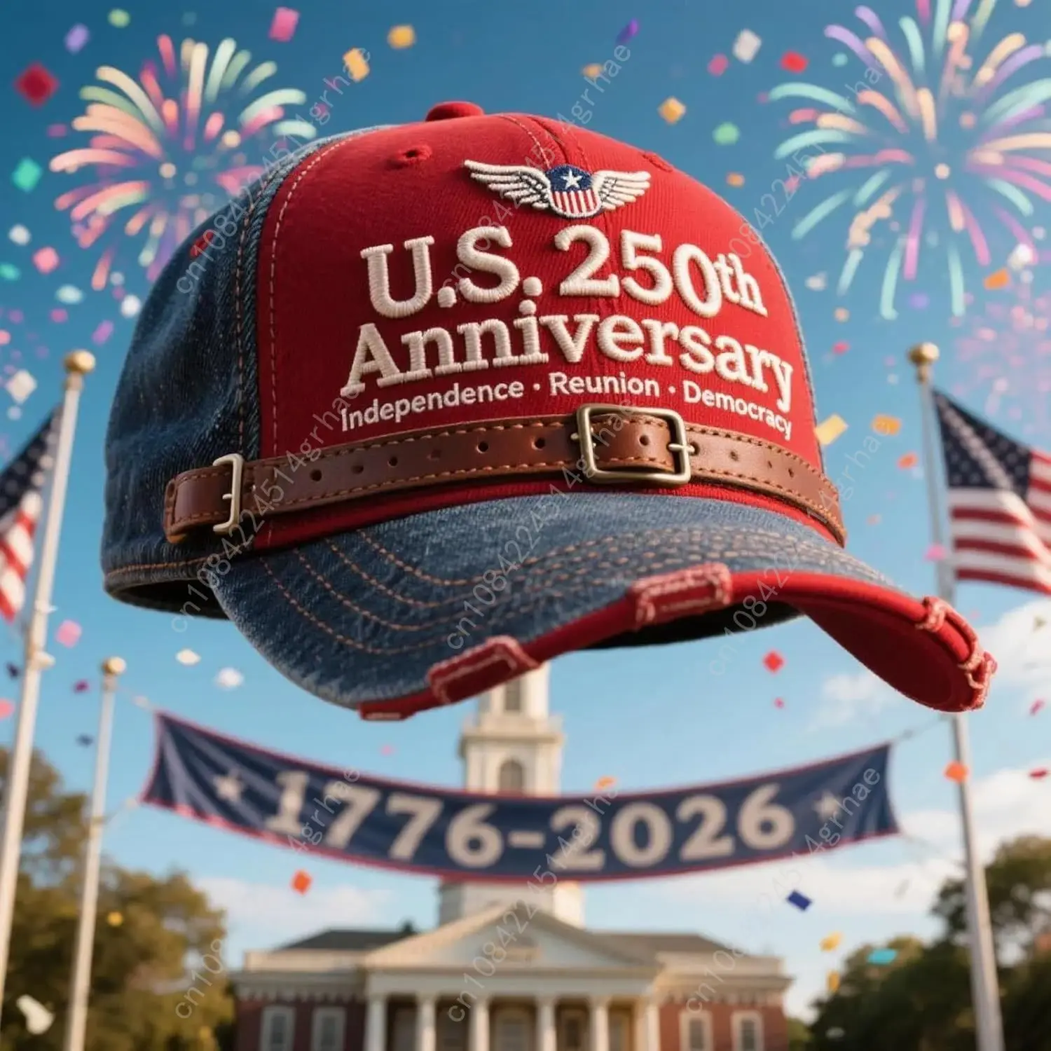 Празднует потерю кепку в стиле ретро на 250-летия США, регулируемая шляпа-хонибь на годовщину США, патриотическая кепка