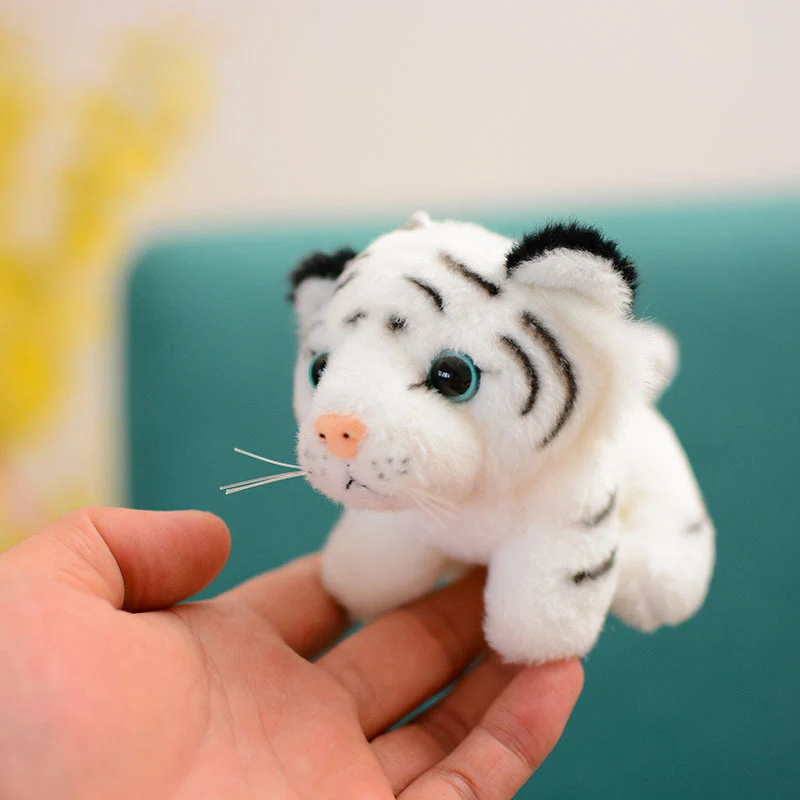 10 cm echtes Leben süßer Tiger Leopard Plüsch Anhänger Spielzeug Tier Puppe Schlüsselanhänger